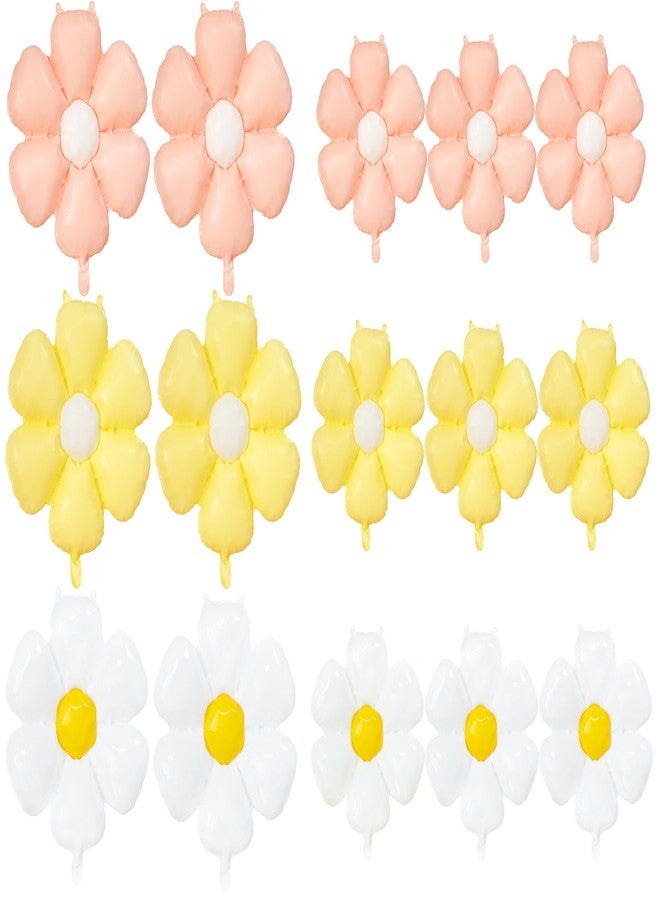 CUUSNNY Boho Daisy Balloon Flower Balloons,15 Pcs Colorful Daisy Flower Balloons for Hippie Theme Party Birthday Wedding Baby Shower Decorations Supplies (pink yellow white) - Image 1